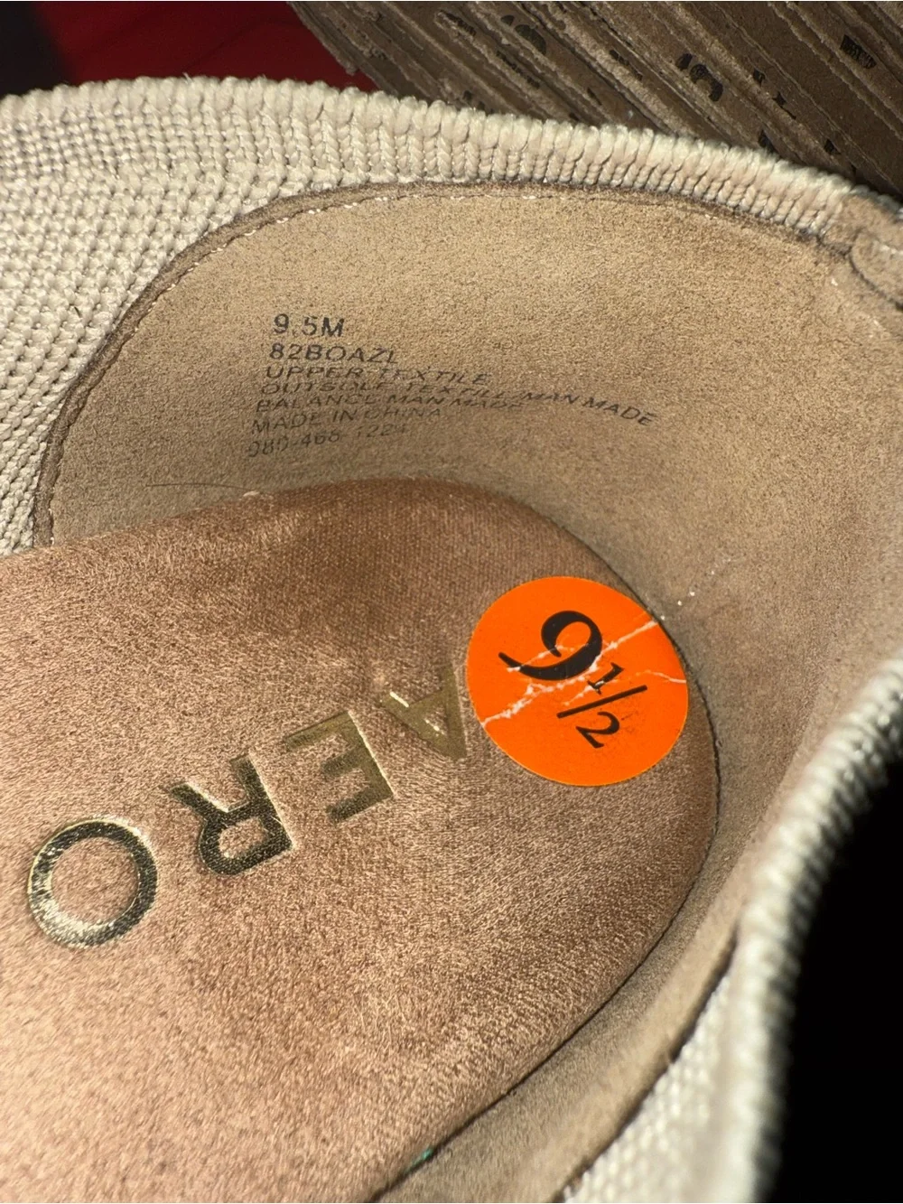 AEROSOLES Women's Tan Gold Thread Knit Mary Jane Flat with Strap - Picture 6 of 6